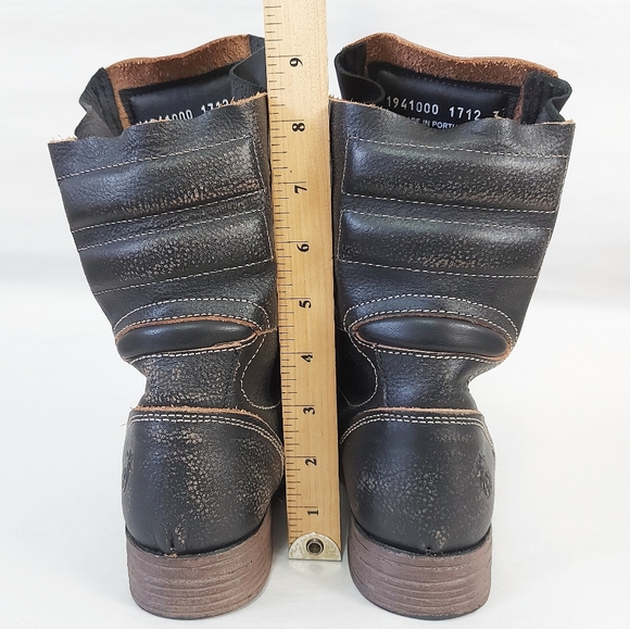 Fly London Stif Black Leather Boot Women Size 37 EU Military Distressed Lug Sole - Picture 8 of 12